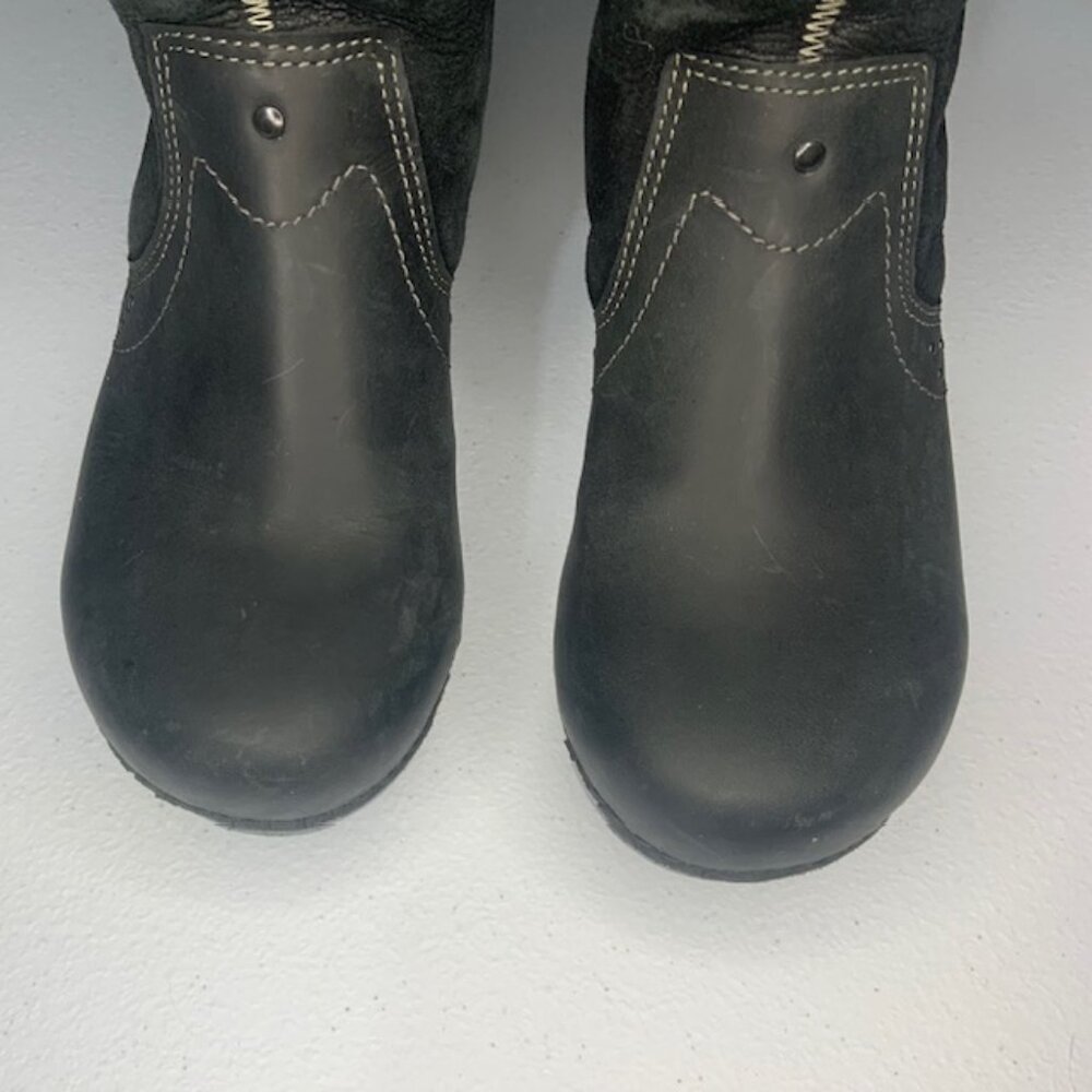 Dansko Stormy Leather Shearling Lined Clog Boots Cabin Core Size EU 37 US 6.5- 7 - Picture 2 of 11